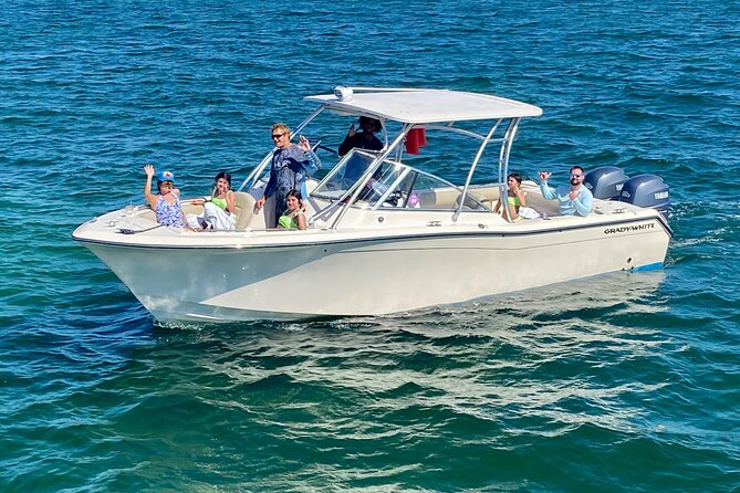 Private Charter 28ft Grady White. Stingrays, Snorkeling, Starfish - Your morning at sea: start at 164 Yacht Dr, then straight to Stingray City
