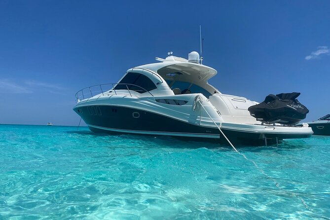 Private Yacht 48 ft Sting Ray City, Snorkel & Starfish Beach - Entering Sea Cayman Boat Charters at Cayman Islands Yacht Club, Dock B Slip 44